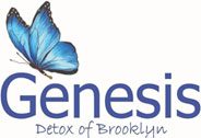 A blue butterfly sitting on top of the word genesis.